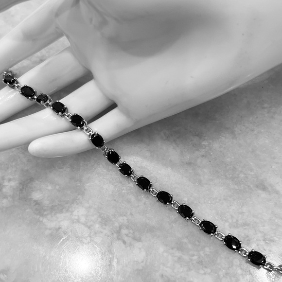 Shungite Sterling Silver Tennis Bracelet 7.25” - Picture 5 of 8